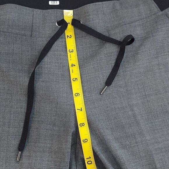 Athleta Midtown Gray Wool Blend Drawstring Straight Leg Trouser Sz 10T - Picture 12 of 14